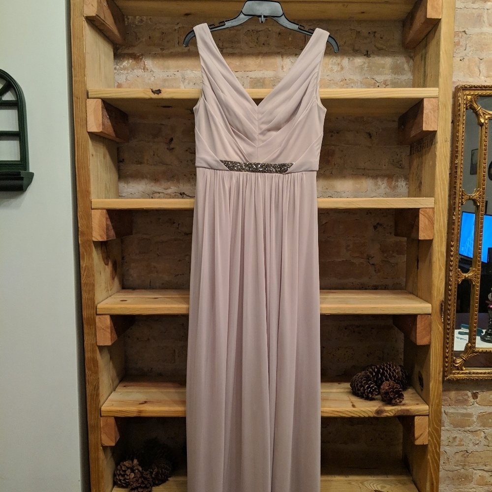Bridesmaid dress - beige w/ bling